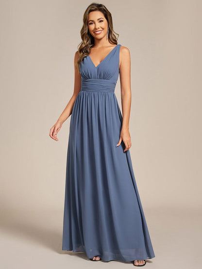 ever HUSH|Chiffon Empire Waist Sleeveless Pleated Bridesmaid Dress