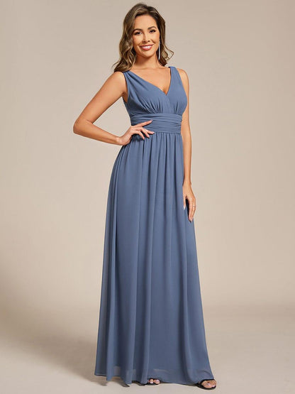 ever HUSH|Chiffon Empire Waist Sleeveless Pleated Bridesmaid Dress