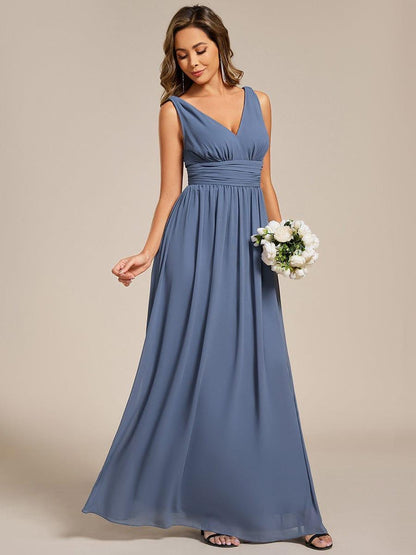 ever HUSH|Chiffon Empire Waist Sleeveless Pleated Bridesmaid Dress