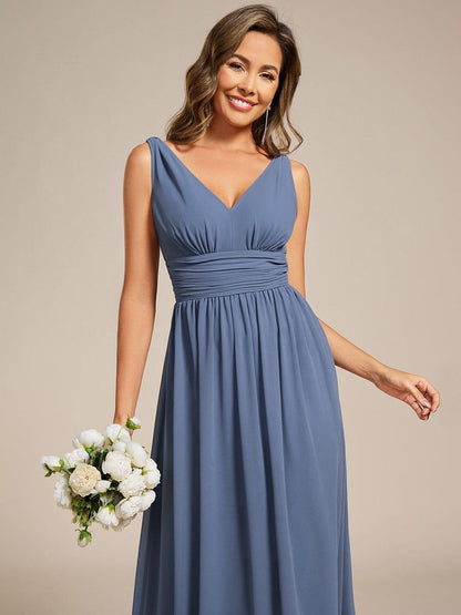 ever HUSH|Chiffon Empire Waist Sleeveless Pleated Bridesmaid Dress