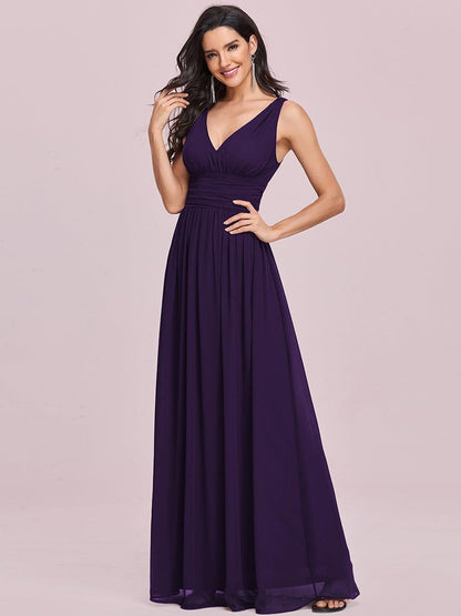 ever HUSH|Chiffon Empire Waist Sleeveless Pleated Bridesmaid Dress