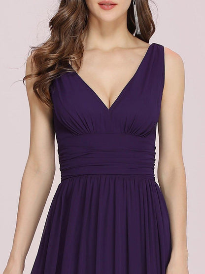 ever HUSH|Chiffon Empire Waist Sleeveless Pleated Bridesmaid Dress