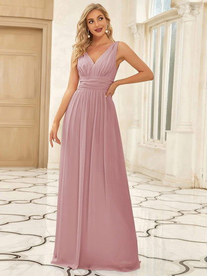 ever HUSH|Chiffon Empire Waist Sleeveless Pleated Bridesmaid Dress