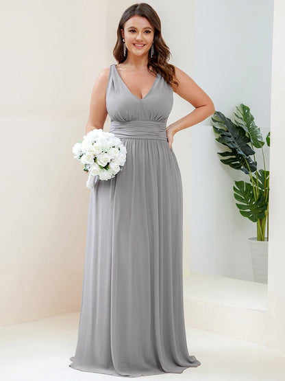 ever HUSH|Chiffon Empire Waist Sleeveless Pleated Bridesmaid Dress