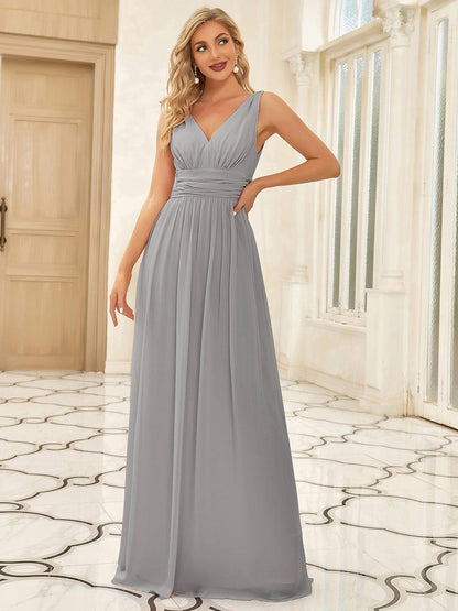 ever HUSH|Chiffon Empire Waist Sleeveless Pleated Bridesmaid Dress