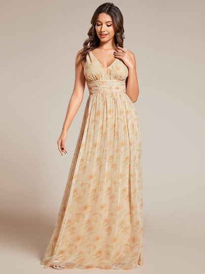 ever HUSH|Chiffon Empire Waist Sleeveless Pleated Bridesmaid Dress