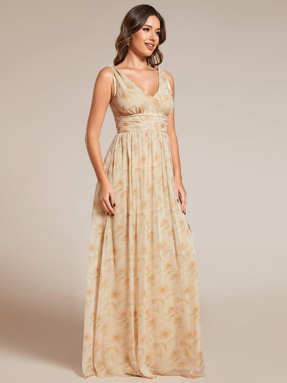 ever HUSH|Chiffon Empire Waist Sleeveless Pleated Bridesmaid Dress