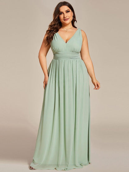 ever HUSH|Chiffon Empire Waist Sleeveless Pleated Bridesmaid Dress