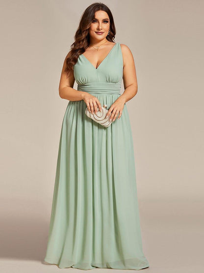 ever HUSH|Chiffon Empire Waist Sleeveless Pleated Bridesmaid Dress