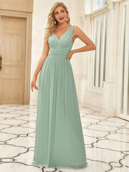 ever HUSH|Chiffon Empire Waist Sleeveless Pleated Bridesmaid Dress