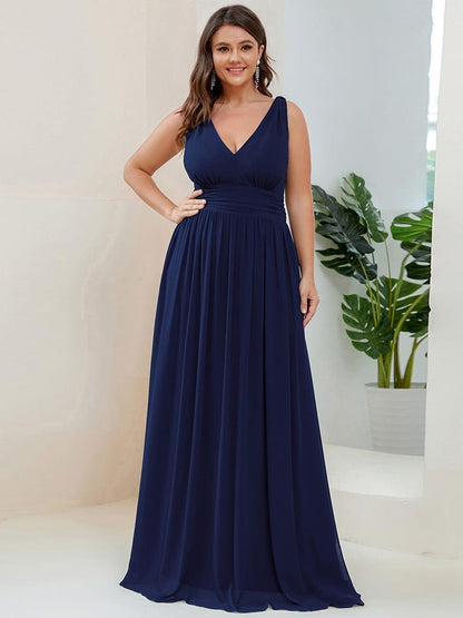 ever HUSH|Chiffon Empire Waist Sleeveless Pleated Bridesmaid Dress