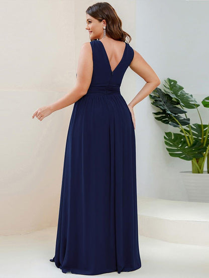 ever HUSH|Chiffon Empire Waist Sleeveless Pleated Bridesmaid Dress