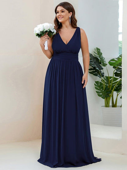 ever HUSH|Chiffon Empire Waist Sleeveless Pleated Bridesmaid Dress