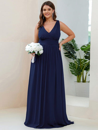 ever HUSH|Chiffon Empire Waist Sleeveless Pleated Bridesmaid Dress