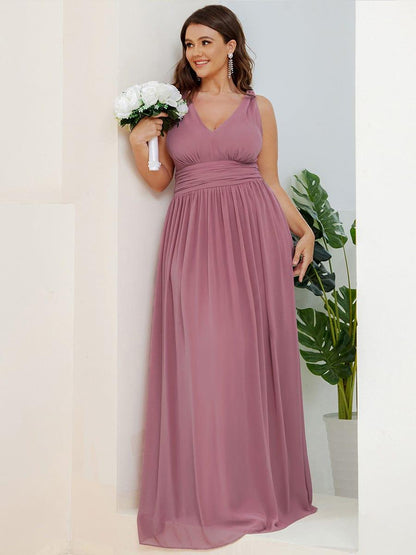 ever HUSH|Chiffon Empire Waist Sleeveless Pleated Bridesmaid Dress