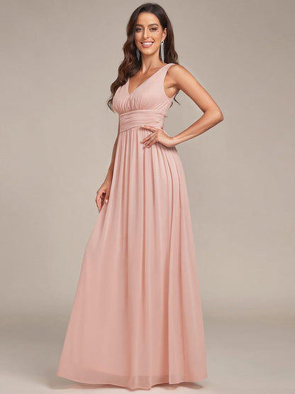 ever HUSH|Chiffon Empire Waist Sleeveless Pleated Bridesmaid Dress