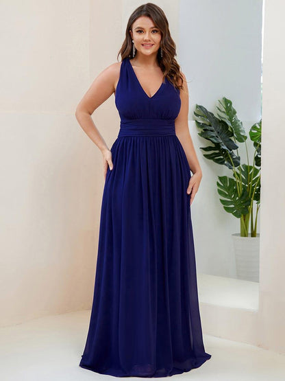 ever HUSH|Chiffon Empire Waist Sleeveless Pleated Bridesmaid Dress