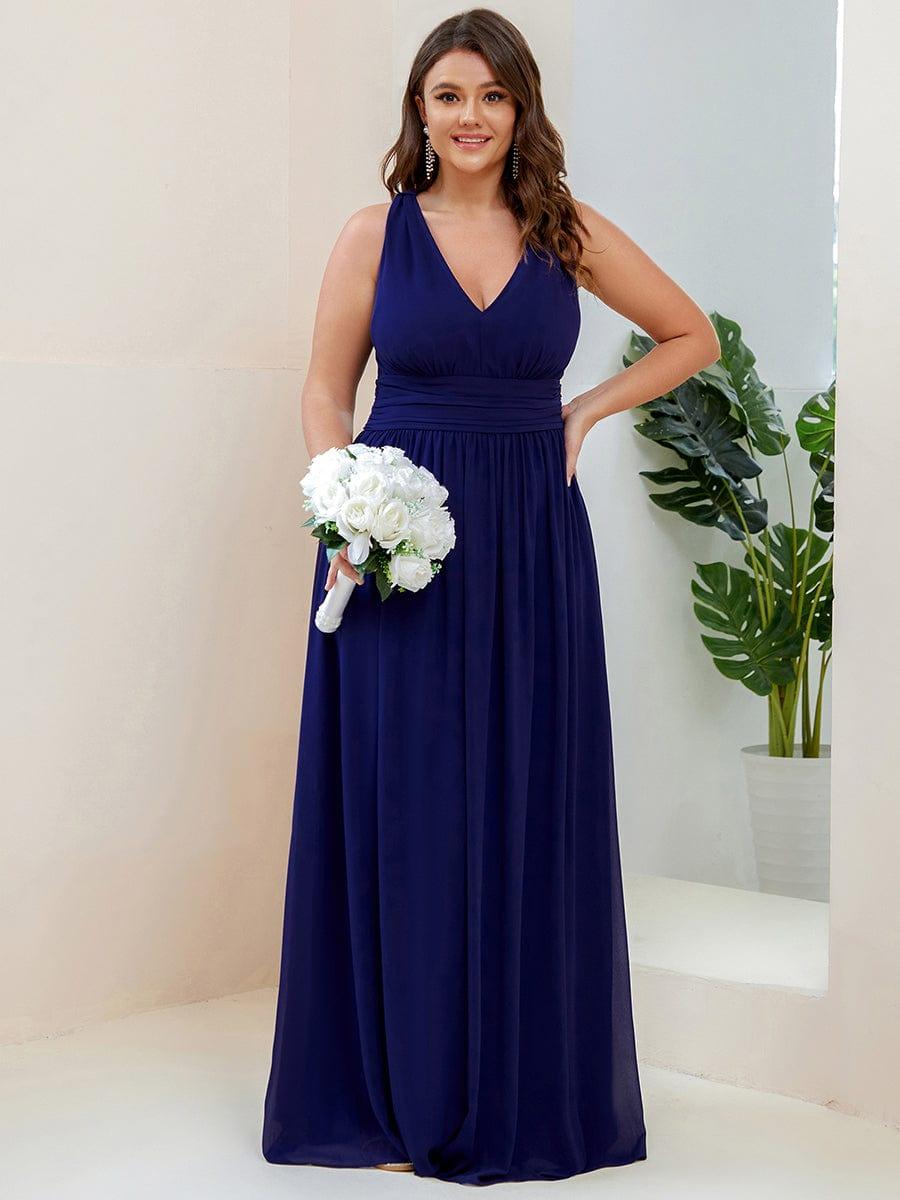 ever HUSH|Chiffon Empire Waist Sleeveless Pleated Bridesmaid Dress