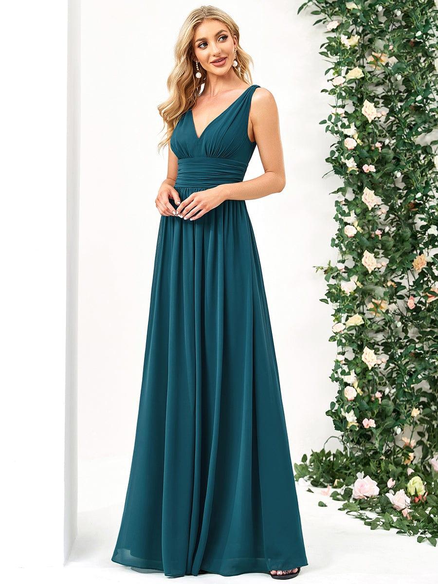 ever HUSH|Chiffon Empire Waist Sleeveless Pleated Bridesmaid Dress