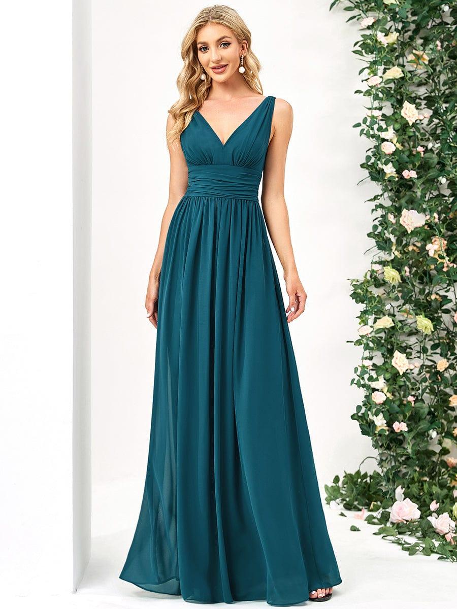ever HUSH|Chiffon Empire Waist Sleeveless Pleated Bridesmaid Dress