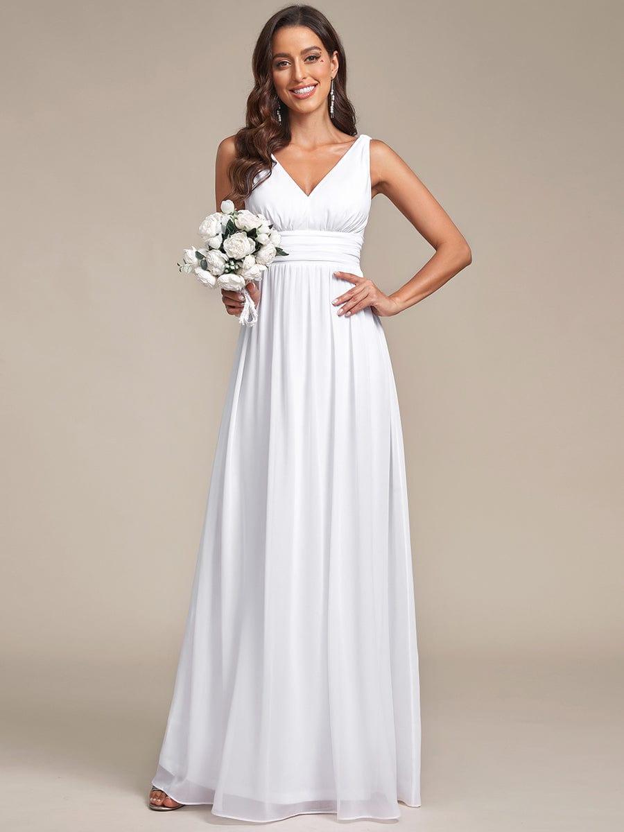 ever HUSH|Chiffon Empire Waist Sleeveless Pleated Bridesmaid Dress