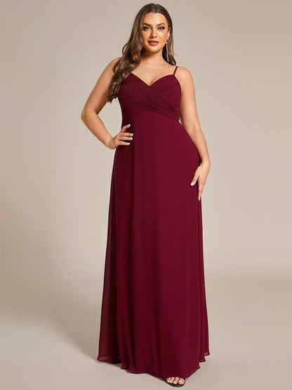 pretty NOVA|Plus Size Draped Back Criss-Cross Chiffon A-Line Bridesmaid Dress