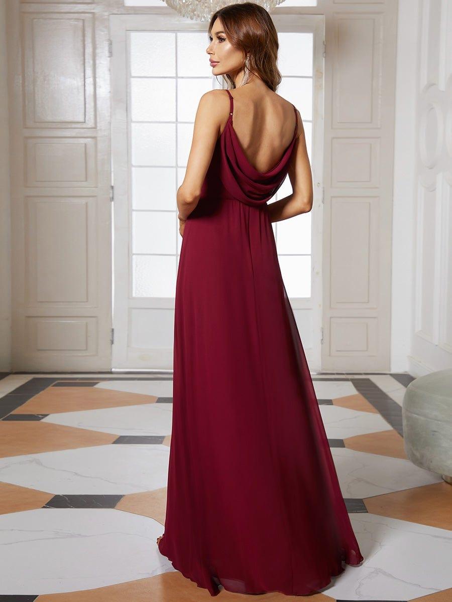 ever NOVA|Criss-Cross V-Neck Chiffon Backless A-Line Bridesmaid Dress