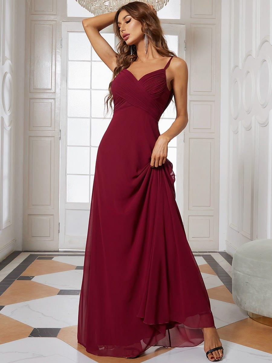 ever NOVA|Criss-Cross V-Neck Chiffon Backless A-Line Bridesmaid Dress