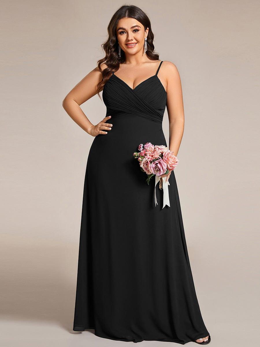 pretty NOVA|Plus Size Draped Back Criss-Cross Chiffon A-Line Bridesmaid Dress