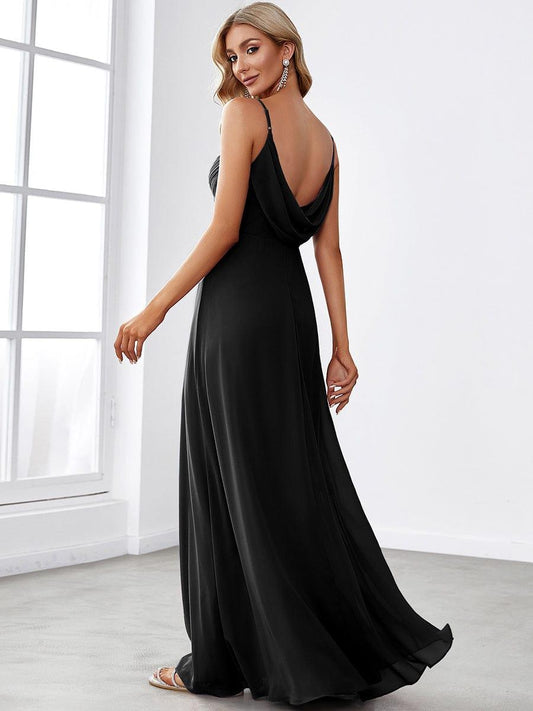 ever NOVA|Criss-Cross V-Neck Chiffon Backless A-Line Bridesmaid Dress
