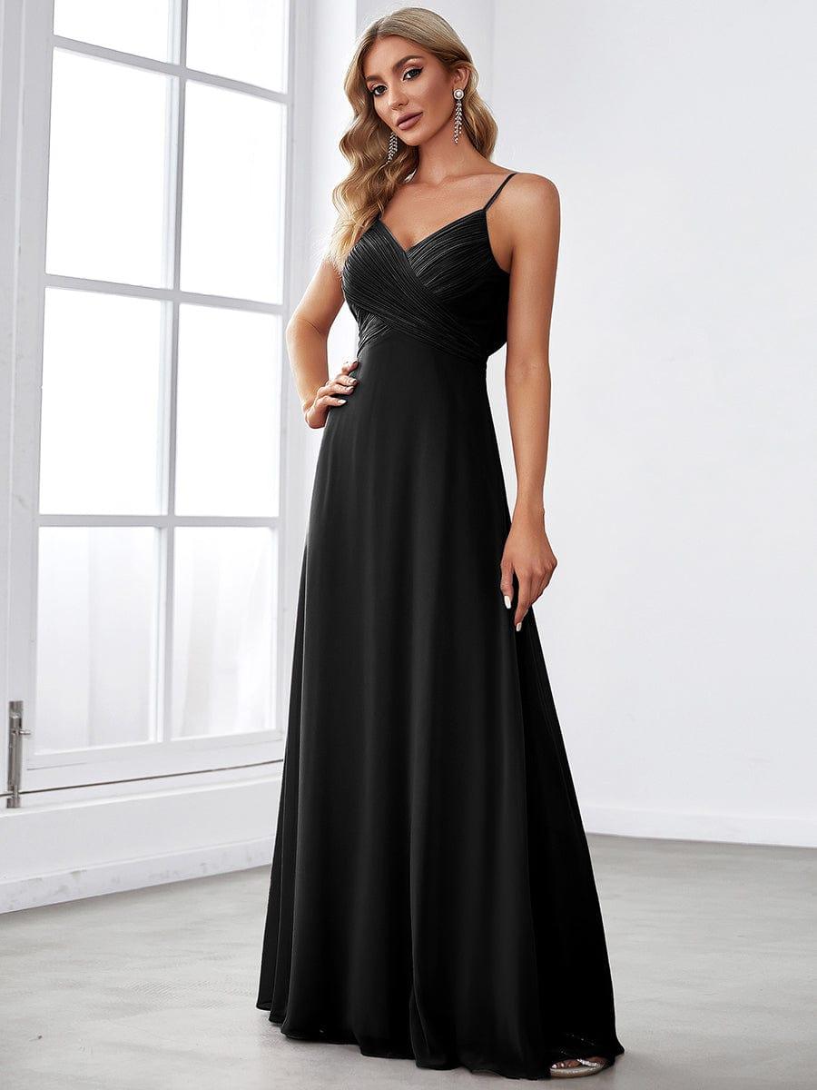 ever NOVA|Criss-Cross V-Neck Chiffon Backless A-Line Bridesmaid Dress
