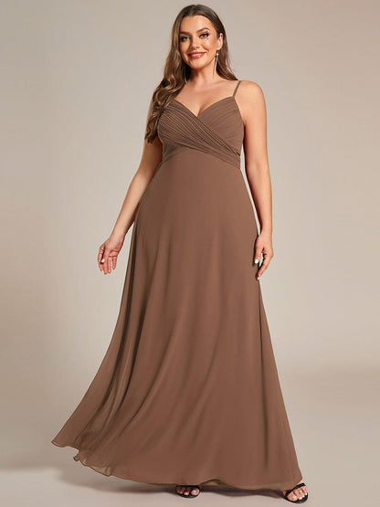 ever NOVA|Criss-Cross V-Neck Chiffon Backless A-Line Bridesmaid Dress