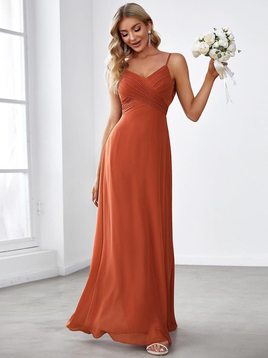 ever NOVA|Criss-Cross V-Neck Chiffon Backless A-Line Bridesmaid Dress