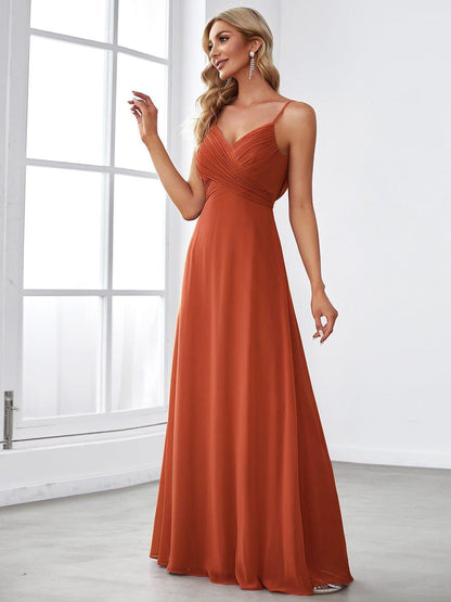 ever NOVA|Criss-Cross V-Neck Chiffon Backless A-Line Bridesmaid Dress