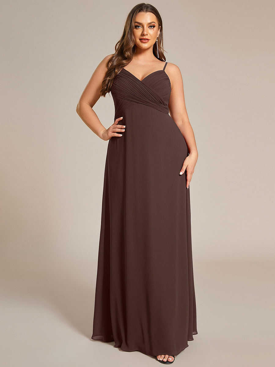 pretty NOVA|Plus Size Draped Back Criss-Cross Chiffon A-Line Bridesmaid Dress