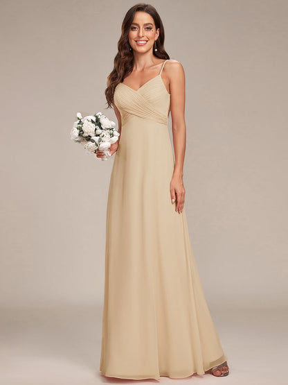 ever NOVA|Criss-Cross V-Neck Chiffon Backless A-Line Bridesmaid Dress