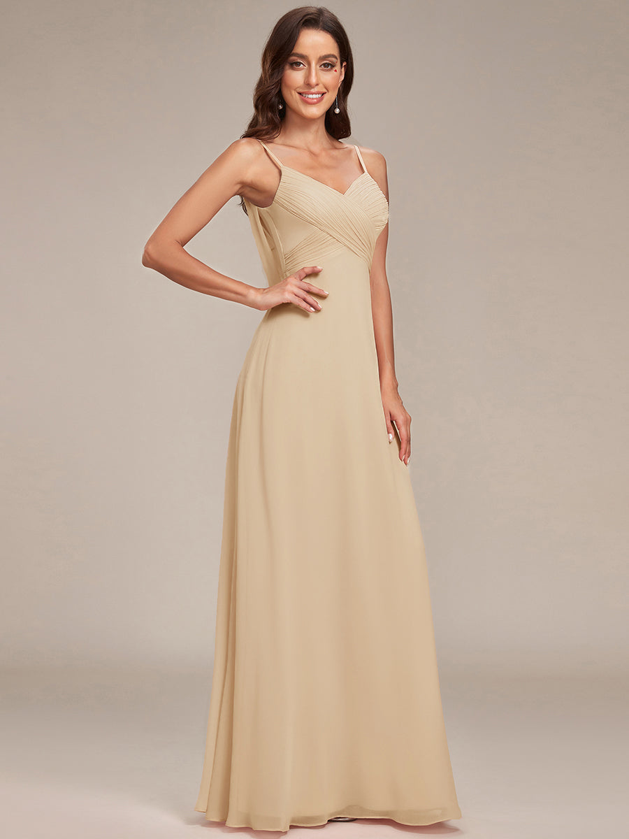 pretty NOVA|Plus Size Draped Back Criss-Cross Chiffon A-Line Bridesmaid Dress