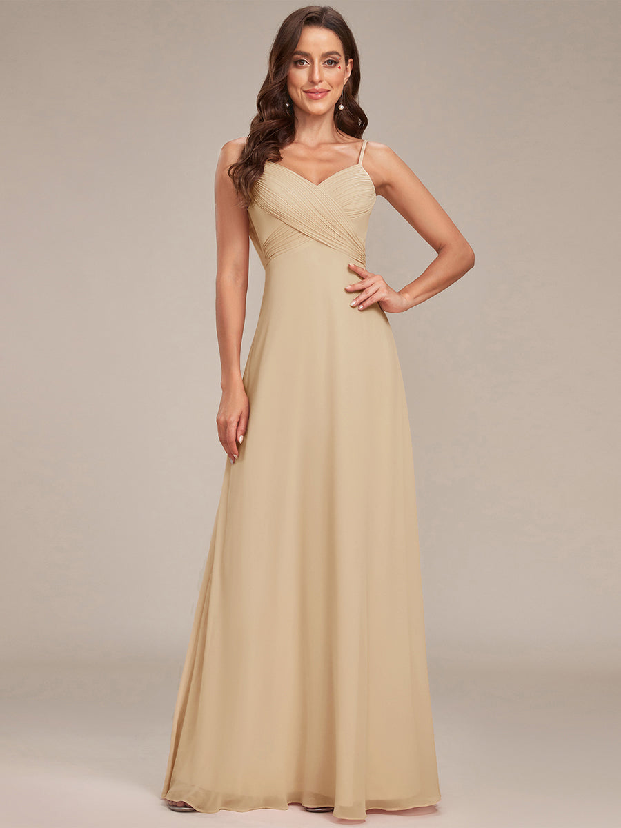 pretty NOVA|Plus Size Draped Back Criss-Cross Chiffon A-Line Bridesmaid Dress