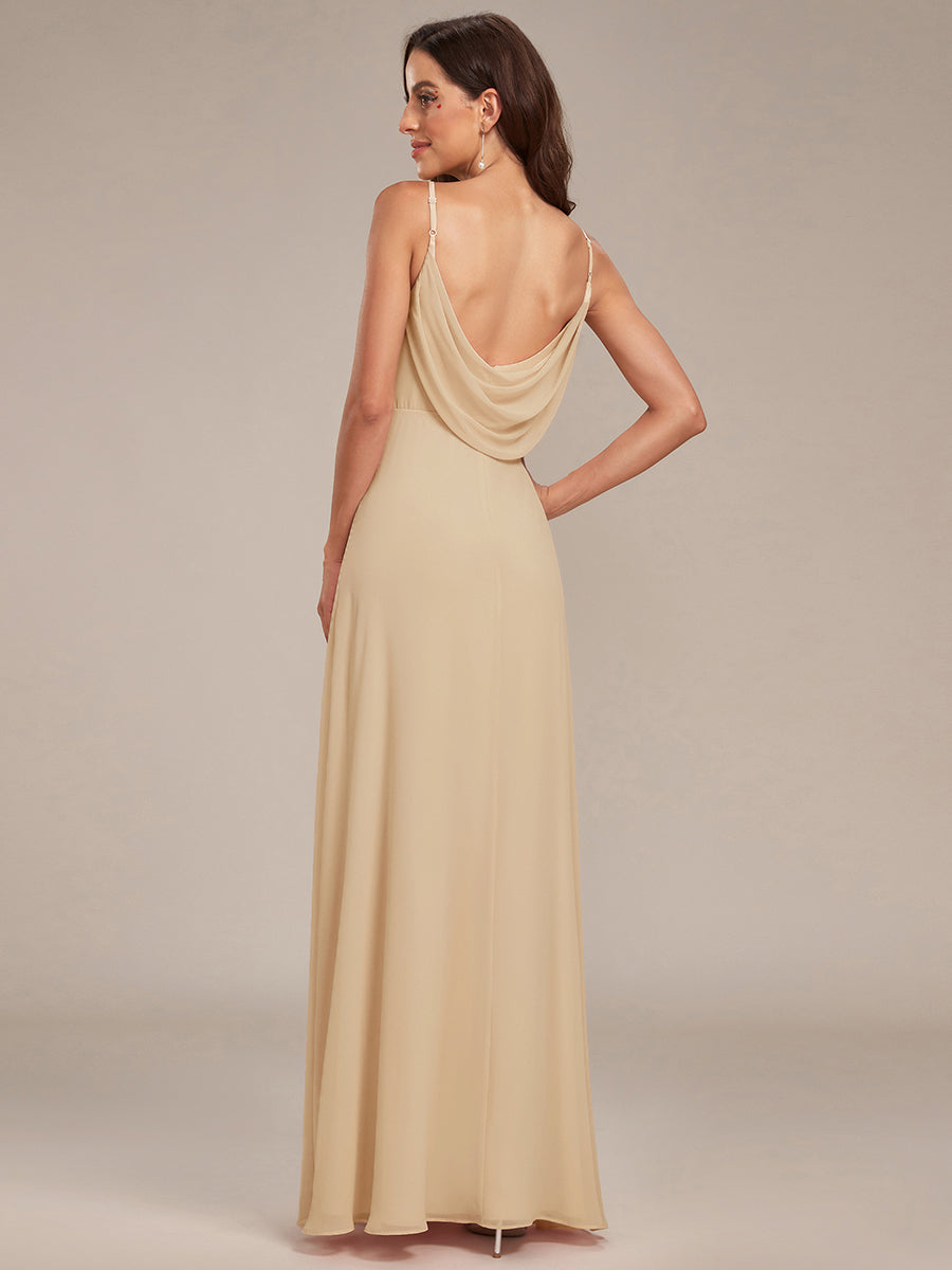ever NOVA|Criss-Cross V-Neck Chiffon Backless A-Line Bridesmaid Dress