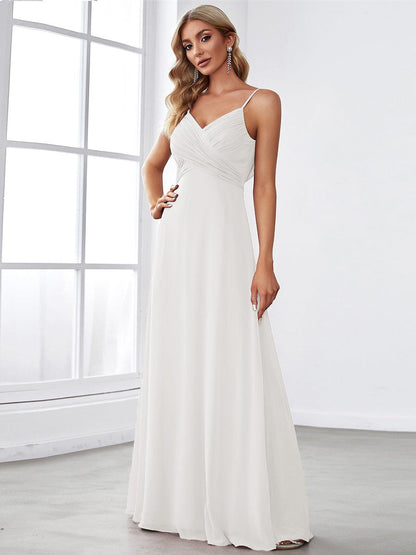 ever NOVA|Criss-Cross V-Neck Chiffon Backless A-Line Bridesmaid Dress