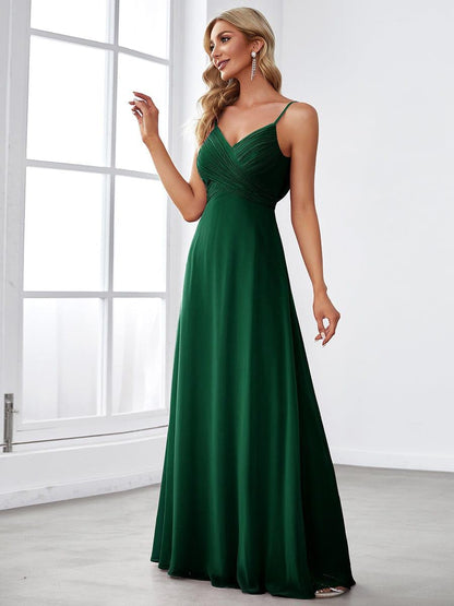 ever NOVA|Criss-Cross V-Neck Chiffon Backless A-Line Bridesmaid Dress