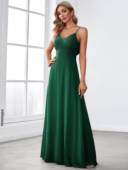 ever NOVA|Criss-Cross V-Neck Chiffon Backless A-Line Bridesmaid Dress
