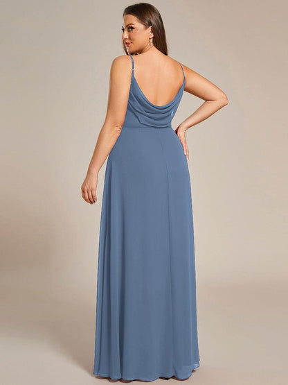 ever NOVA|Criss-Cross V-Neck Chiffon Backless A-Line Bridesmaid Dress