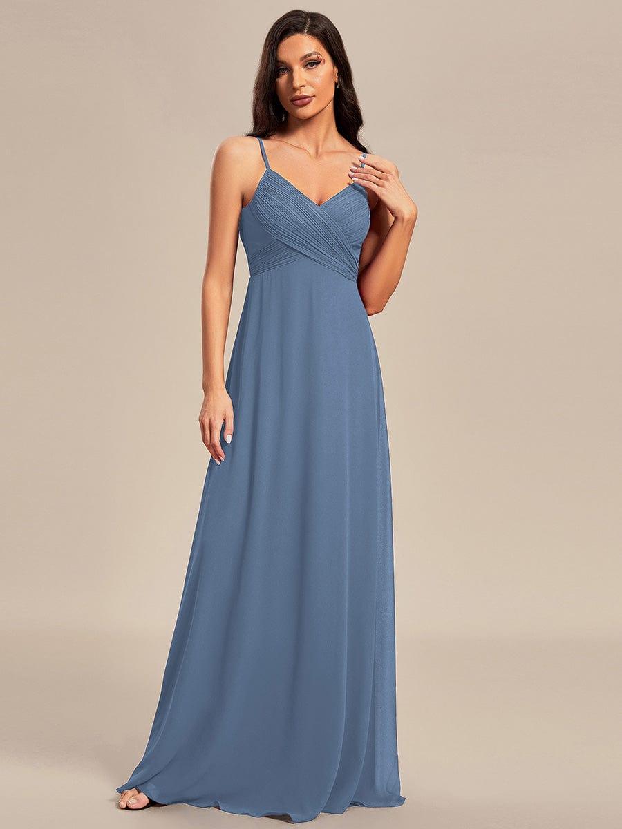 ever NOVA|Criss-Cross V-Neck Chiffon Backless A-Line Bridesmaid Dress