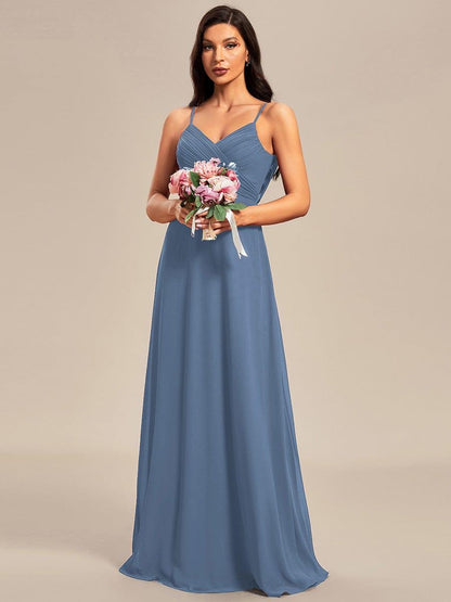 ever NOVA|Criss-Cross V-Neck Chiffon Backless A-Line Bridesmaid Dress