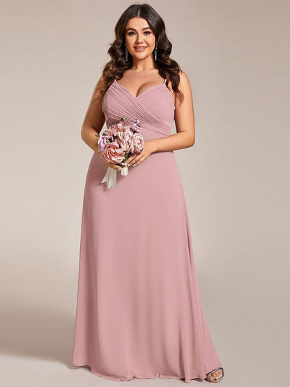 ever NOVA|Criss-Cross V-Neck Chiffon Backless A-Line Bridesmaid Dress