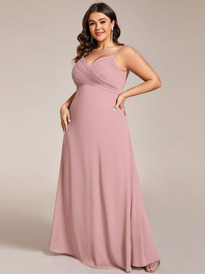 pretty NOVA|Plus Size Draped Back Criss-Cross Chiffon A-Line Bridesmaid Dress