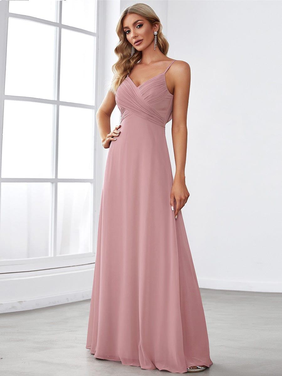 ever NOVA|Criss-Cross V-Neck Chiffon Backless A-Line Bridesmaid Dress
