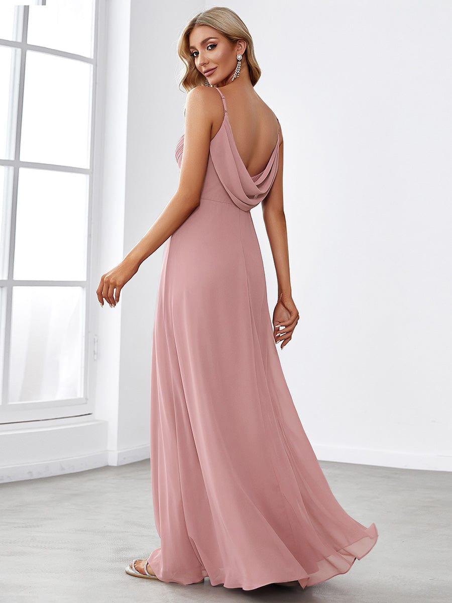 ever NOVA|Criss-Cross V-Neck Chiffon Backless A-Line Bridesmaid Dress