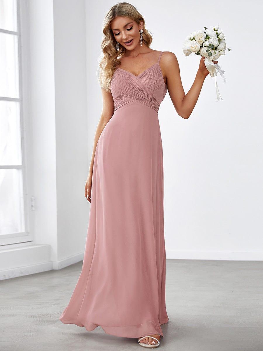 ever NOVA|Criss-Cross V-Neck Chiffon Backless A-Line Bridesmaid Dress